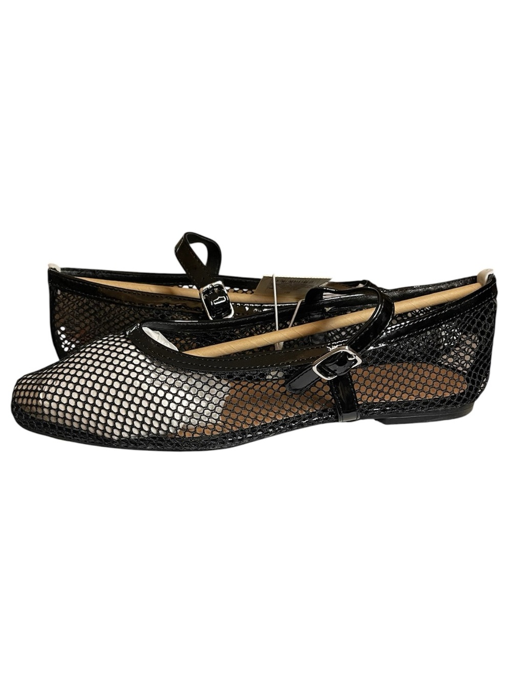 A New Day Issa Flats Black Mesh Mary Jane Ballet Flats Memory Foam 9.5 NWT